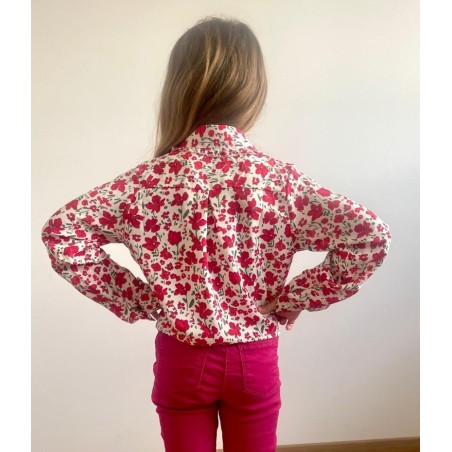 Chemise  Jade Fleurie Rouge et blanche