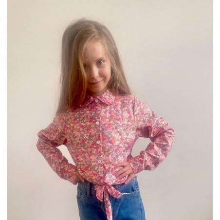 Chemise jade Rose fleurie et doré