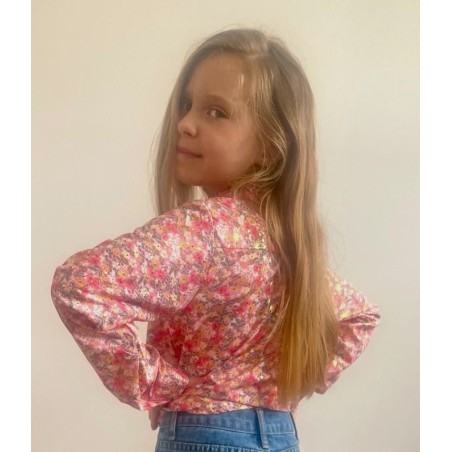 Chemise jade Rose fleurie et doré