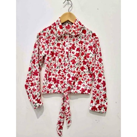 Chemise  Jade Fleurie Rouge et blanche